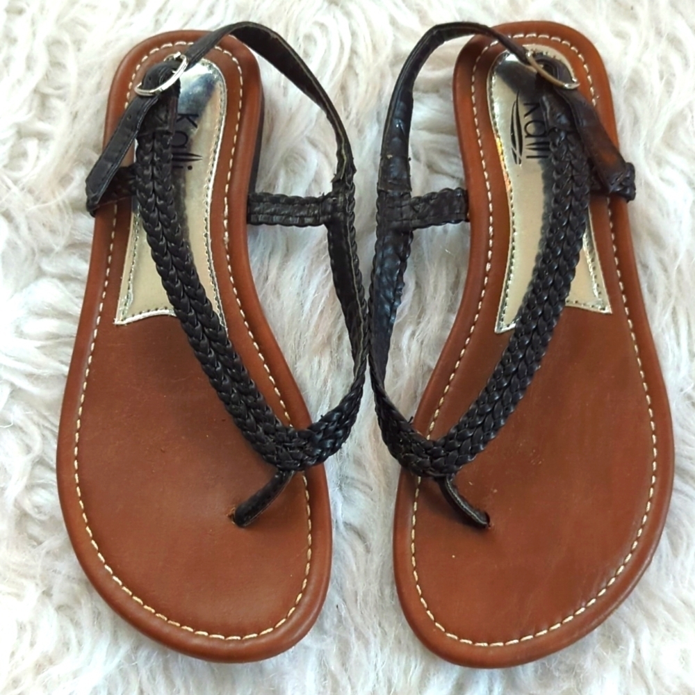 Kalli Girls Black Braided Sandals